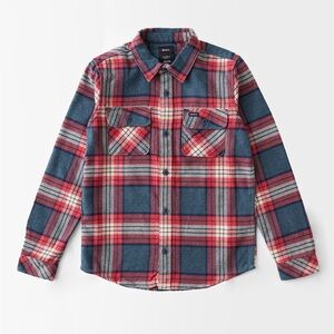 NEW RVCA That’ll Work Boys Flannel Shirt, S/10